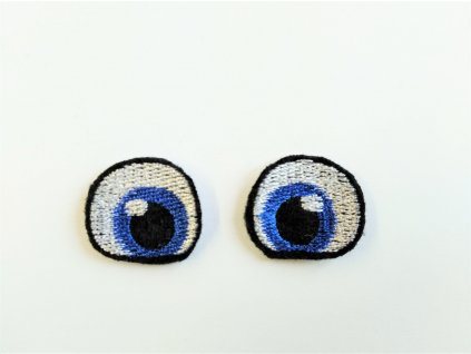 Vyšívané oči tvarované 2,5 cm modré #1