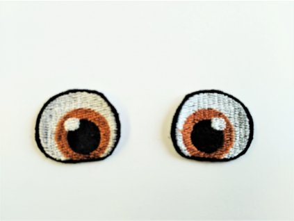 Vyšívané oči tvarované 2,5 cm hnědé #1