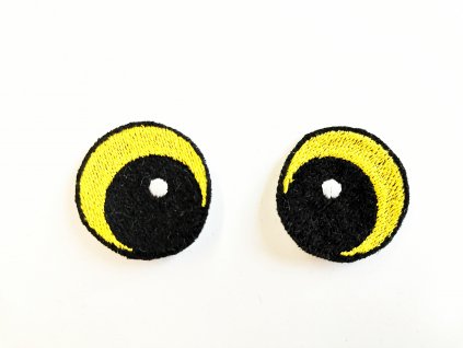 Vyšívané oči vypouklé 3 cm žluté