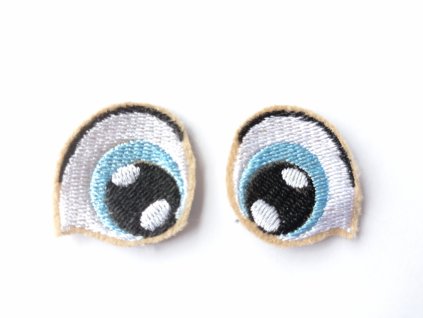 Vyšívané oči tvarované 3 cm světle modré #3