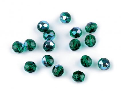 Skleněné korálky broušené ohňovky 8 mm (Balení 20 g, Varianta 4 50720/28701 zelená smaragdová AB)