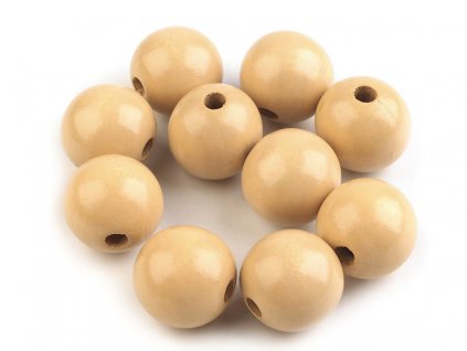 Dřevěné korálky Ø22-25 mm (Balení 50 ks, Varianta 2 (Ø22-25 mm) zelená khaki)