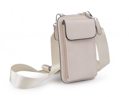 Peněženka s kapsou na mobil přes rameno crossbody s klíčenkou 11x19 cm