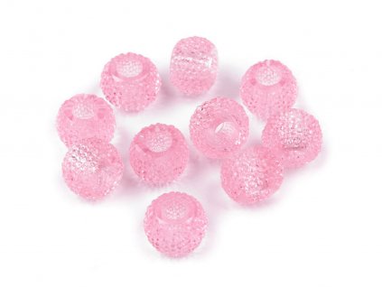 Plastové korálky s velkým průvlekem 8x12 mm (Balení 10 ks, Varianta 1 (72) růžová)