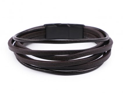 Kožený náramek unisex (Balení 1 ks, Varianta 1 hnědá)
