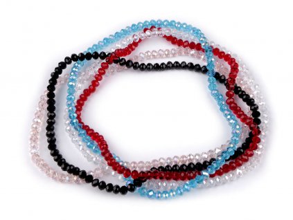 Náhrdelník pružný z broušených skleněných korálků (Balení 1 ks, Varianta 1 transparent)
