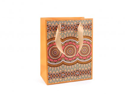 Dárková taška mandala (Balení 4 ks, Varianta 1 lososová světlá)