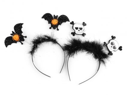 Čelenka do vlasů - Halloween, čarodějnice (Balení 1 ks, Varianta 1 černá netopýr)