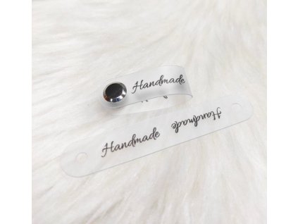 Plastová Handmade cedulka s nýtkem (Barva černá)