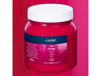 Akrylová barva Ladoga 220ml - červená karmín 319