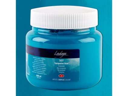 Akrylová barva Ladoga 500ml - modrá tyrkysová 507