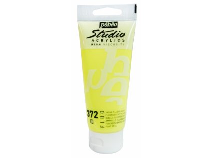 Akrylová barva Pébéo Studio Acrylic 100 ml - 372 žlutá fluo