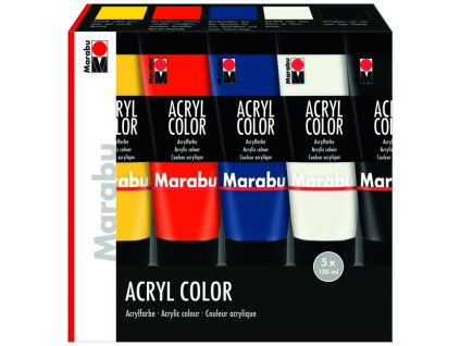 Akrylové barvy Marabu Acryl Color sada 5 x 100 ml
