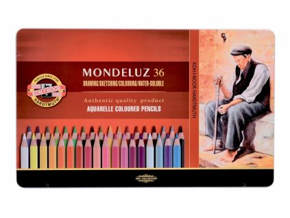 Akvarelové pastelky Koh-i-Noor MONDELUZ 3725 sada 36 barev v plechovém obalu