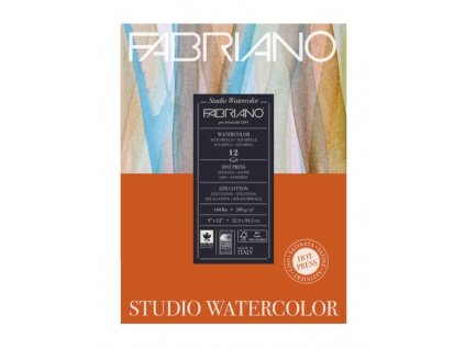 Akvarelový papír Fabriano Studio Watercolour Hot Press 22,9x30,5 cm, 300g, 12 listů, blok