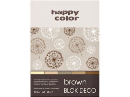 Barevné papíry Blok Happy Color Deco Brown A4 170 g 20 listů