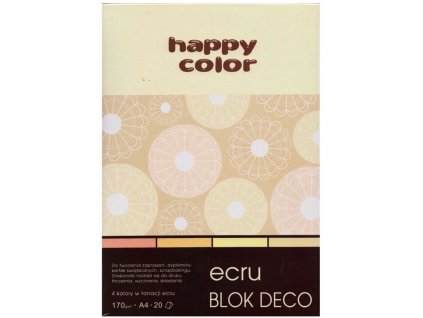 Barevné papíry Blok Happy Color Deco Ecru A4 170 g 20 listů