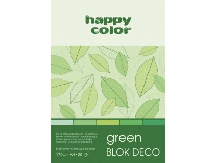 Barevné papíry Blok Happy Color Deco Green A4 170 g 20 listů