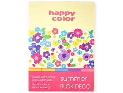 Barevné papíry Blok Happy Color Deco Summer A4 170 g 20 listů