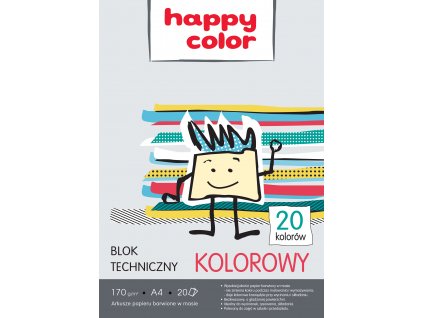 Barevné papíry Blok Happy Color technický A4 170 g 20 listů