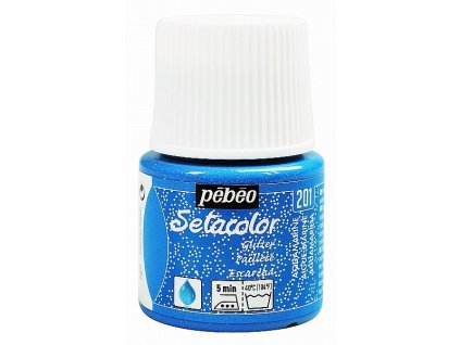Barva na textil Setacolor Light glitter 45 ml - Modrá aquamarine 201