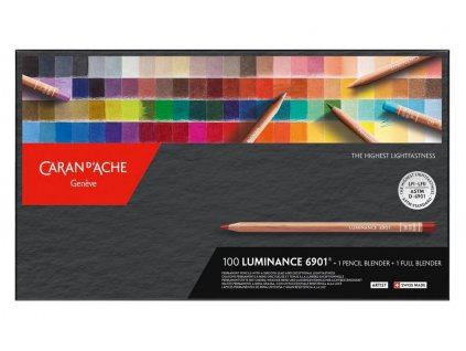 Caran D'ache Luminance 100 barev + 2 blendery - umělecké pigmentové pastelky