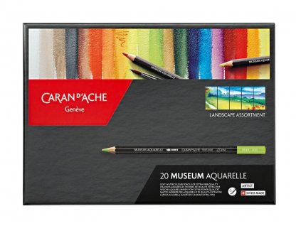 Caran D'ache Museum Landscape Umělecké akvarelové pastelky, 20 barev, šestihranné, kartonový box