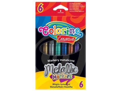 Colorino Creative Metallic Markers, metalické fixy 6 barev