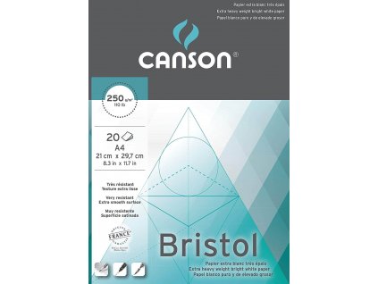 Grafický papír Canson BRISTOL blok A4, 250 g, 20 listů