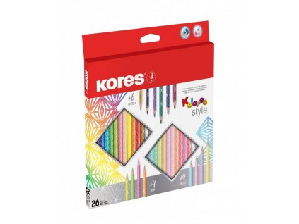 KORES 93320 pastelky trojhranné Kolores Style 26 barev