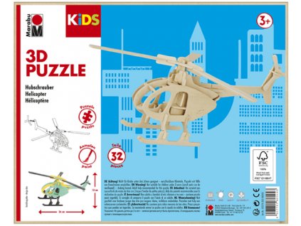 Marabu MARA 3D puzzle dřevěné - helikoptéra