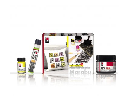 Marabu Soft Linol Set - tisk a akvarel na textil