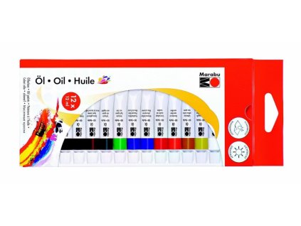 Olejové barvy Marabu v sadě 12x12 ml