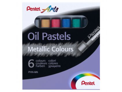 Olejové pastely Pentel - 6 metalických barev
