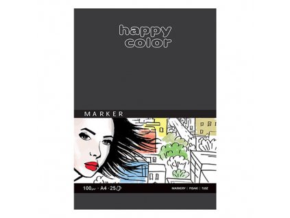 Papír na fixy Blok Happy Color Marker A4 100 g 25 listů