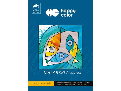 Papír na malování Happy Color Painting blok A4 200 g, 10 listů