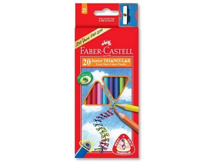 Pastelky Faber-Castell 116520 trojhranné silné 20 barev + ořezávátko