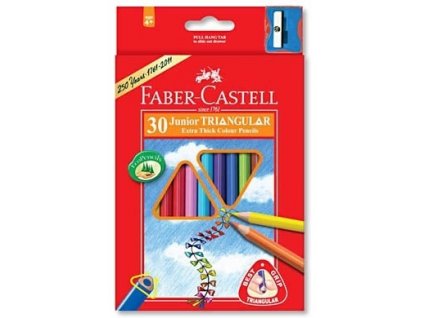 Pastelky Faber-Castell 116530 trojhranné silné 30 barev + ořezávátko