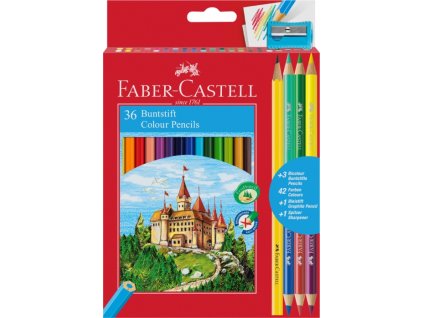 Pastelky Faber-Castell EKO 36 barev + 3 bicolor + ořezávátko