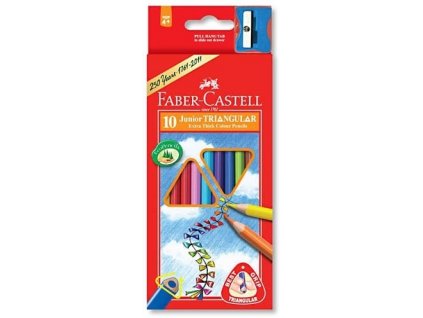 Pastelky Fabre-Castell 116510 trojhranné silné 10 barev + ořezávátko