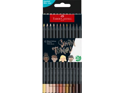 Pastelky trojhranné Faber Castell Black Edition Skin Tones 12 barev