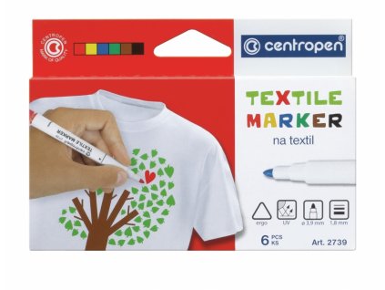 Sada 6 ks fixů na textil Centropen 2739