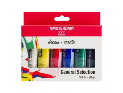 Sada akrylových barev Talens Amsterdam 6x20 ml - základní odstíny