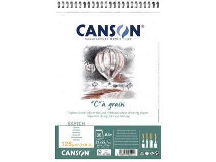 Skicák Canson Cagrain kroužkový blok A4 125g, 30 listů