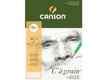 Skicák Canson Cagrain lepený blok A3 125g, 30 listů