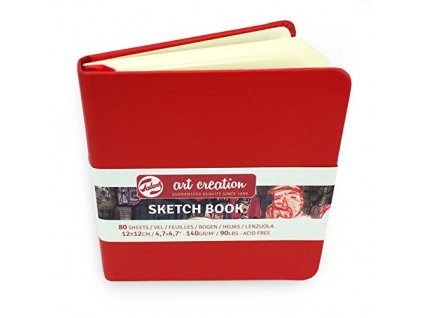 Talens Art Creation Sketch Book - skicák v červené tvrdé vazbě 12x12 cm 80 listů 140 g