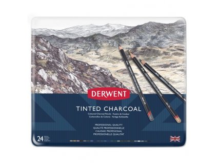 Tónované uhly Derwent Tinted Charcoal, 24 barev