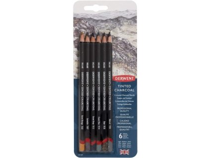 Tónované uhly Derwent Tinted Charcoal, 6 barev