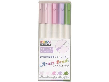 Umělecké fixy se štětcovým hrotem Artist Brush sada 5ks BOTANICAL