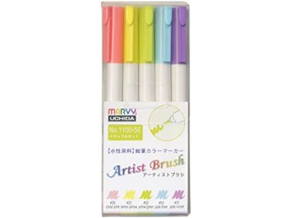 Umělecké fixy se štětcovým hrotem Artist Brush sada 5ks NATURAL